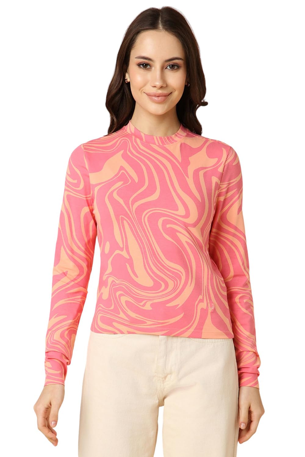 Allen Solly Women Regular Fit Printed Full Sleeve Party Top