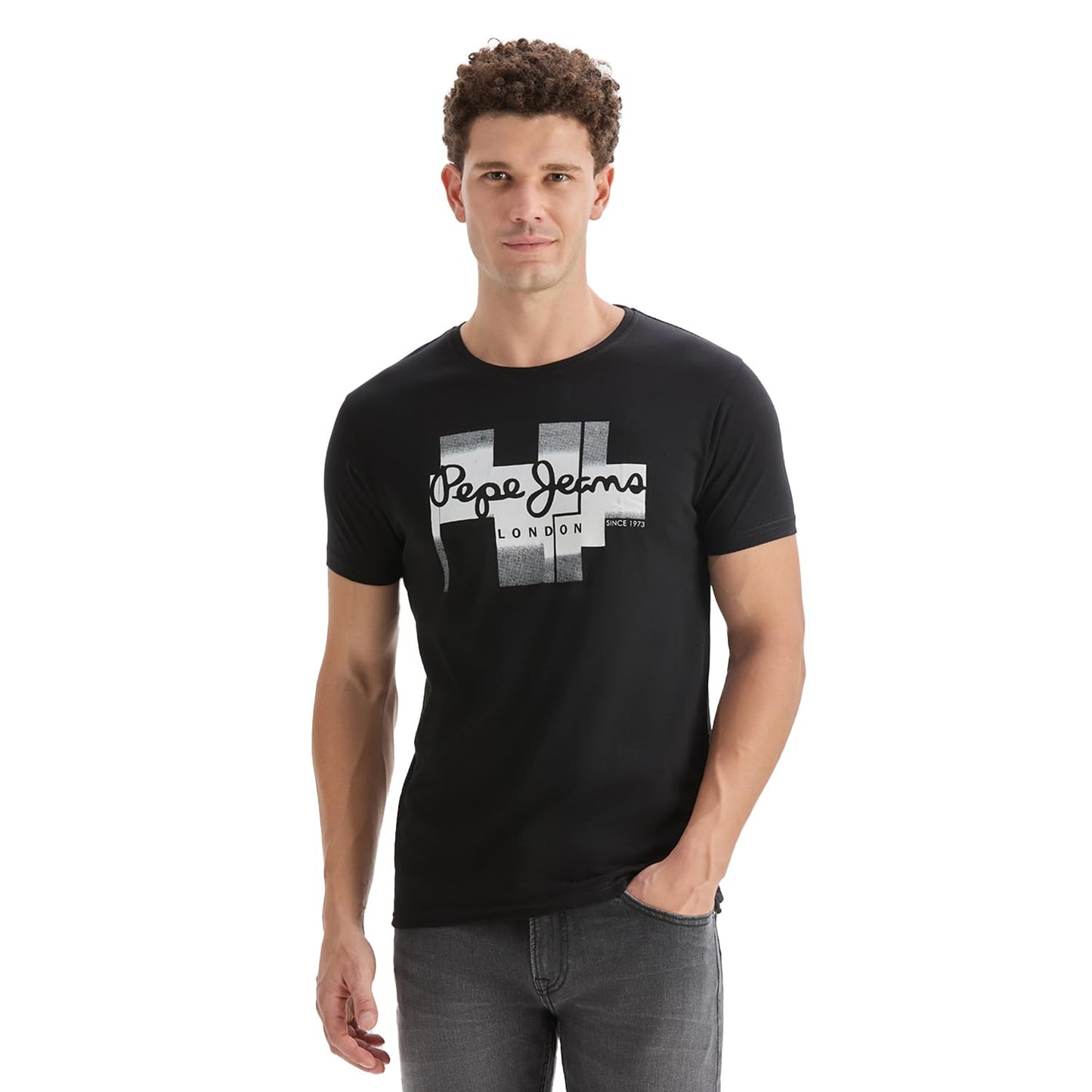 Men'S Black Graphic Logo T-Shirt