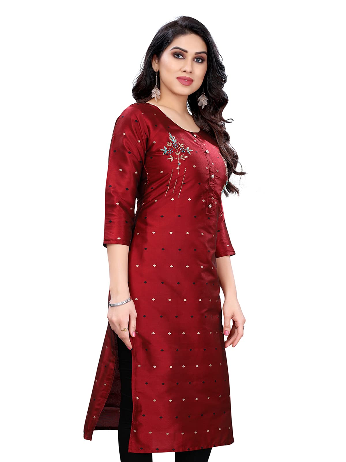 Sanisa Women's Taffeta Regular Kurta