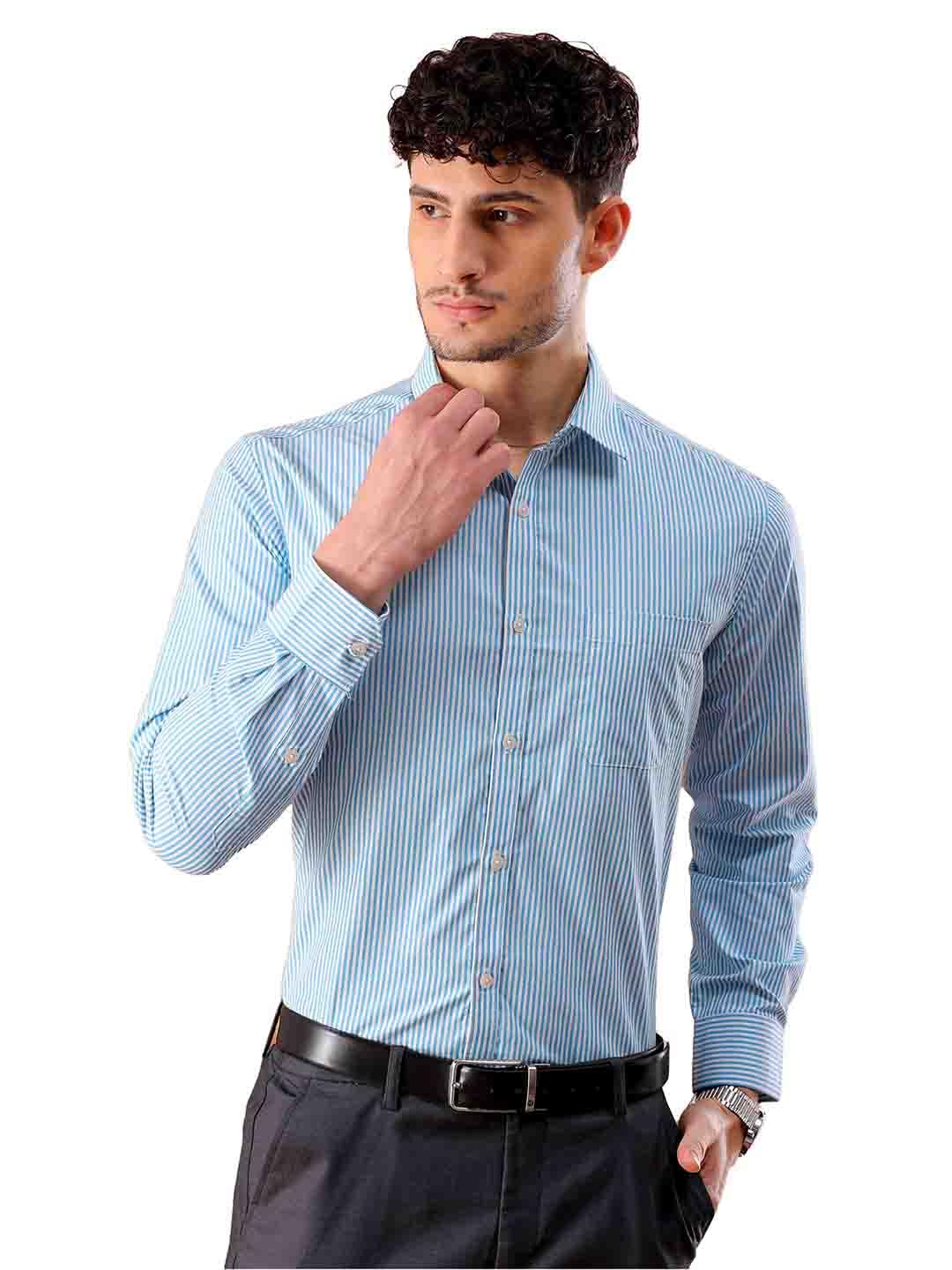 The Indian Garage Co Mens Slim Fit Shirt (0424-SHFRST-02-02_Teal