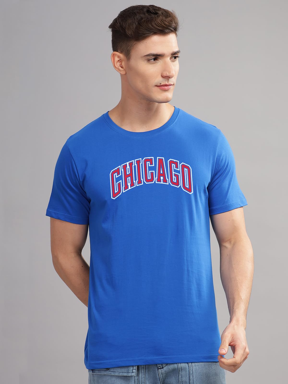 ADRO Mens T Shirt Urban Style Tshirt Printed with Chicago Design - HighQuality Cotton & Eye Catching Print Stylish T-Shirt for M