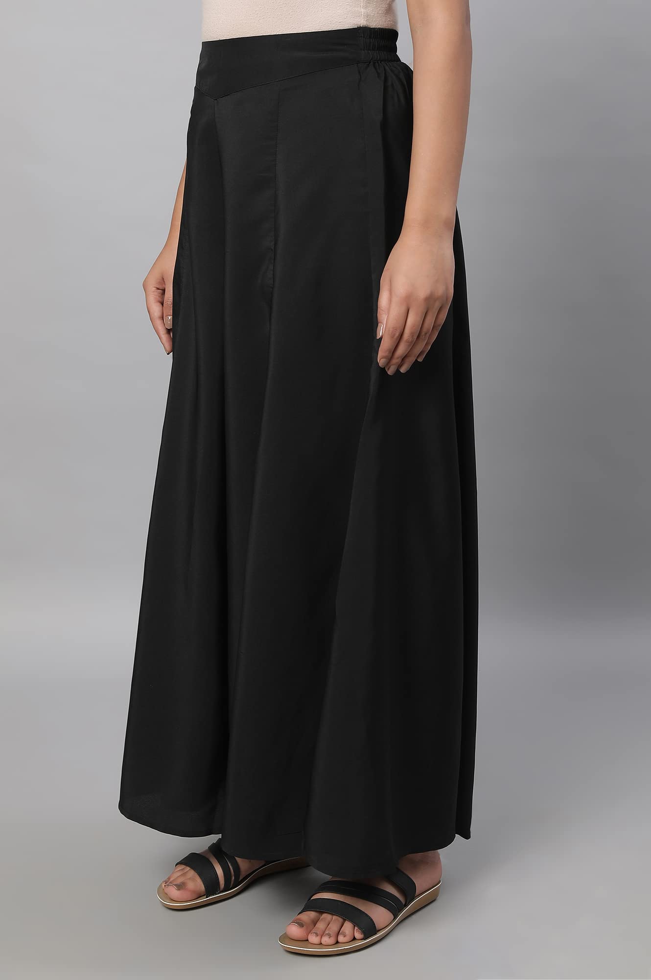 Aurelia Black Solid Palazzo for Women