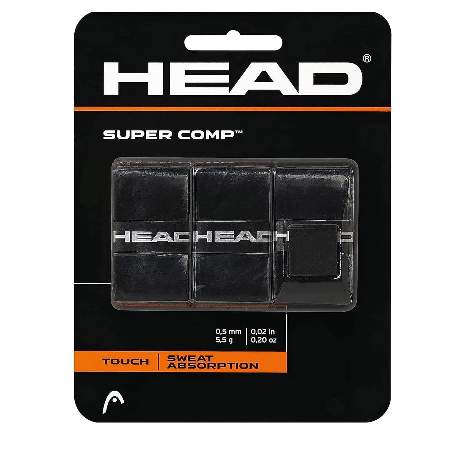 HEAD Super comp Overgrip, 3 count (Pack of 1), Black