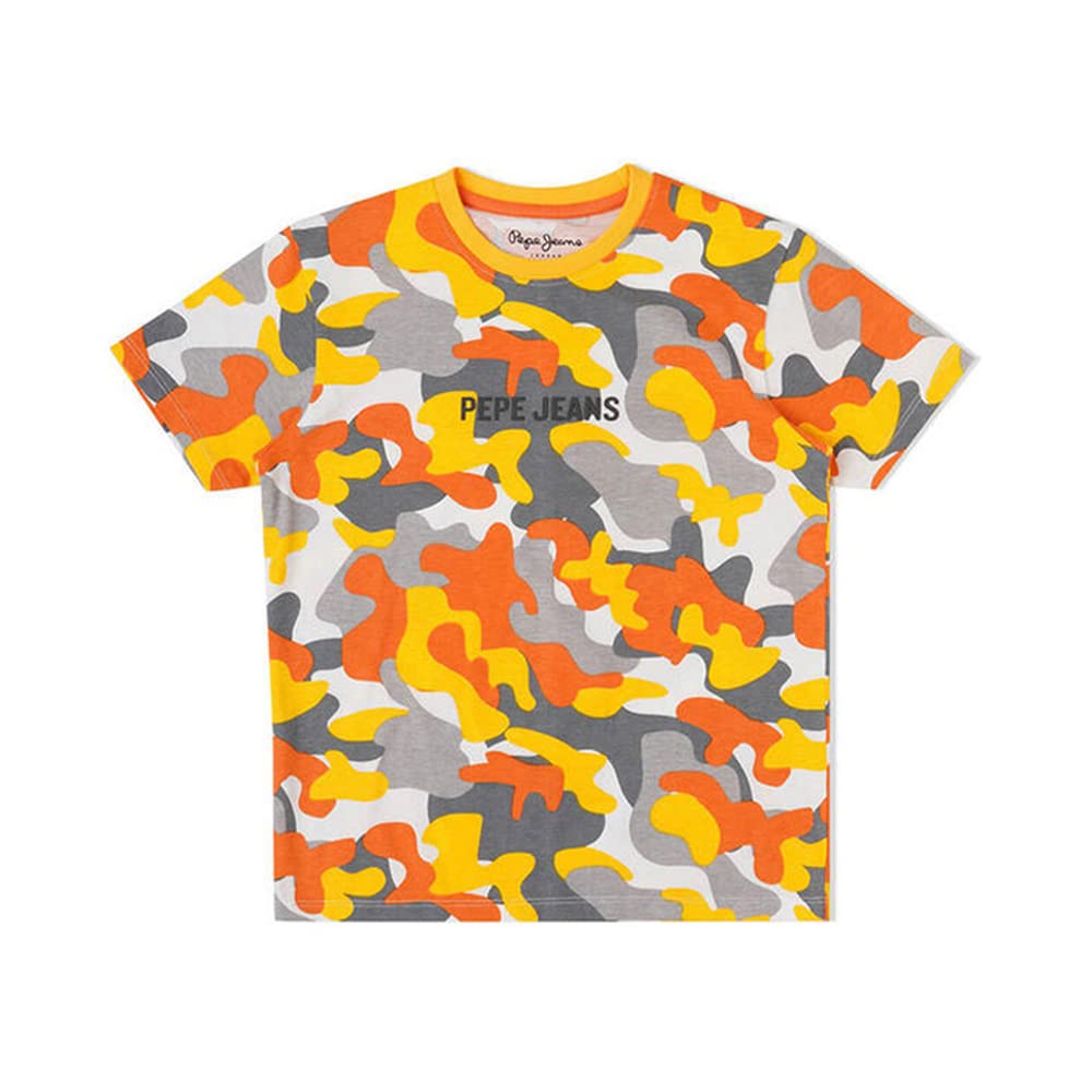 Pepe Jeans Alan Jr Ss Allover Printed T-Shirt, Multi, 8