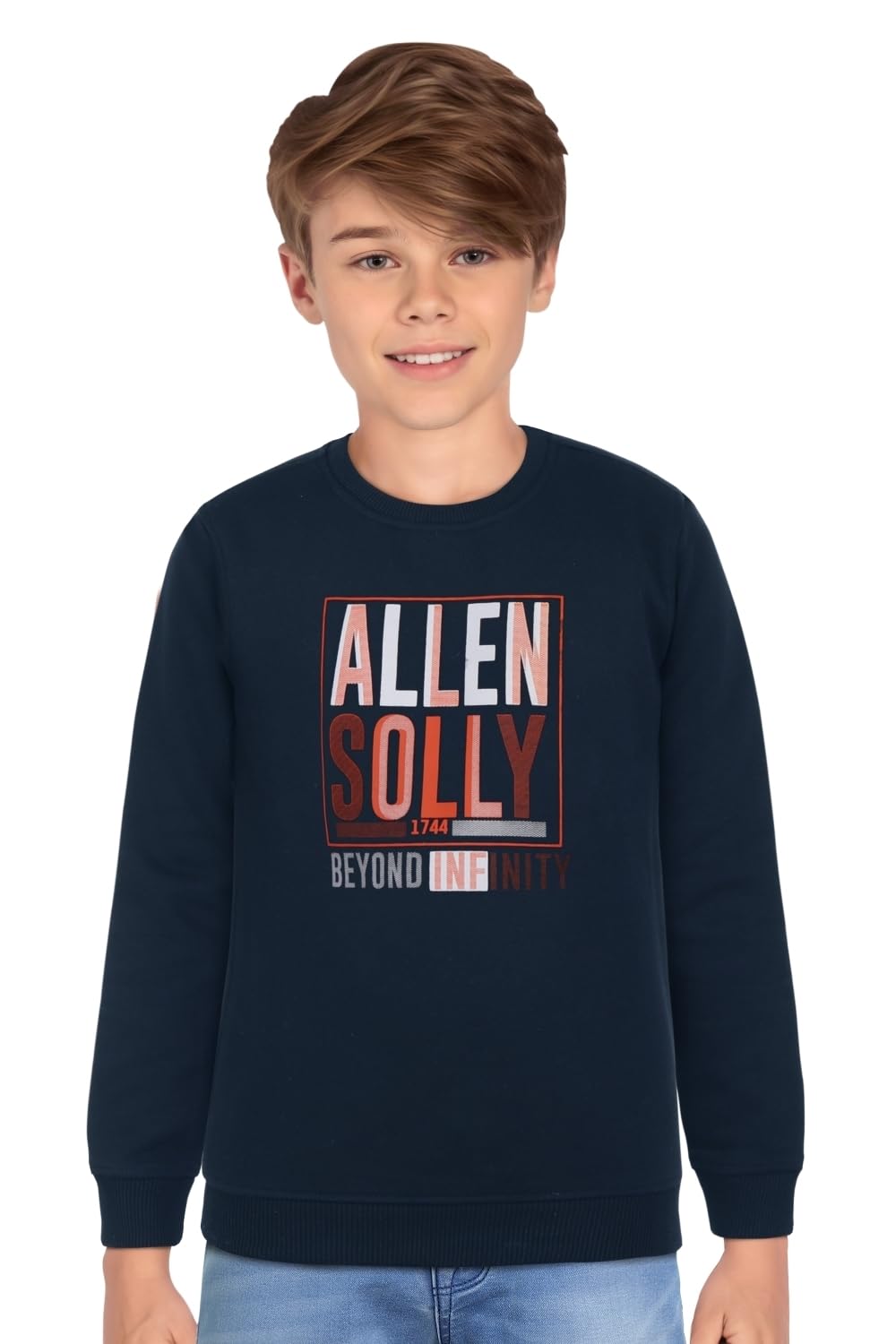Allen Solly Boys Solid Cotton Full Sleeve Round Neck T-Shirt