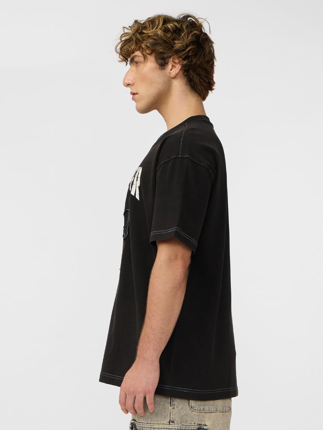 The Souled Store Punisher: Logo Men and Boys Short Sleeves Round Neck Black Printed Cotton Oversized T-Shirts