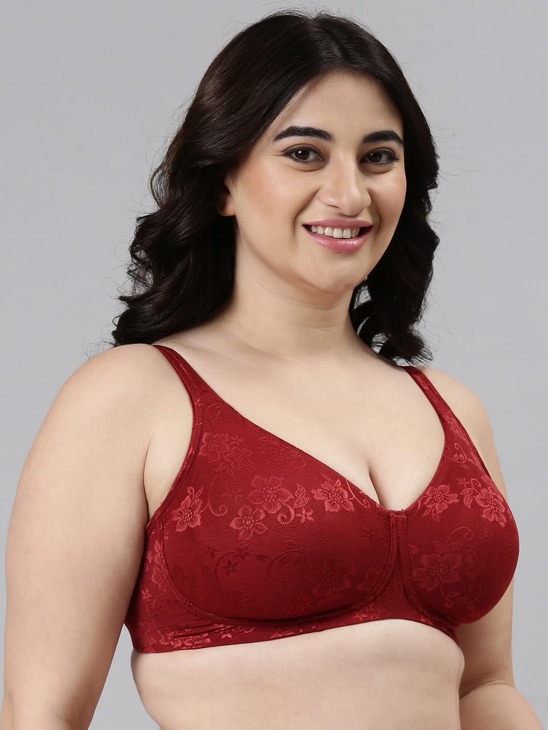 Enamor F135 Minimiser Full Support Bra - Non-Padded Wirefree High Coverage - Bossa Nova