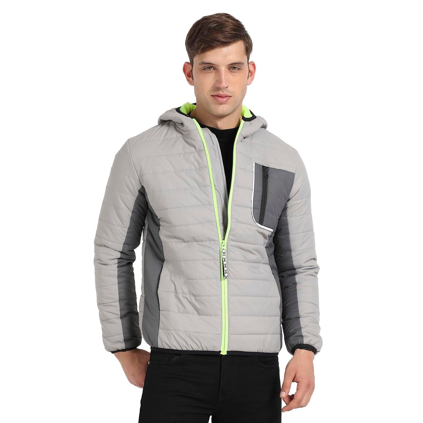 Campus Sutra Mens Car Coat (CBAWF23_CSM-AW-JK0512_Light Grey