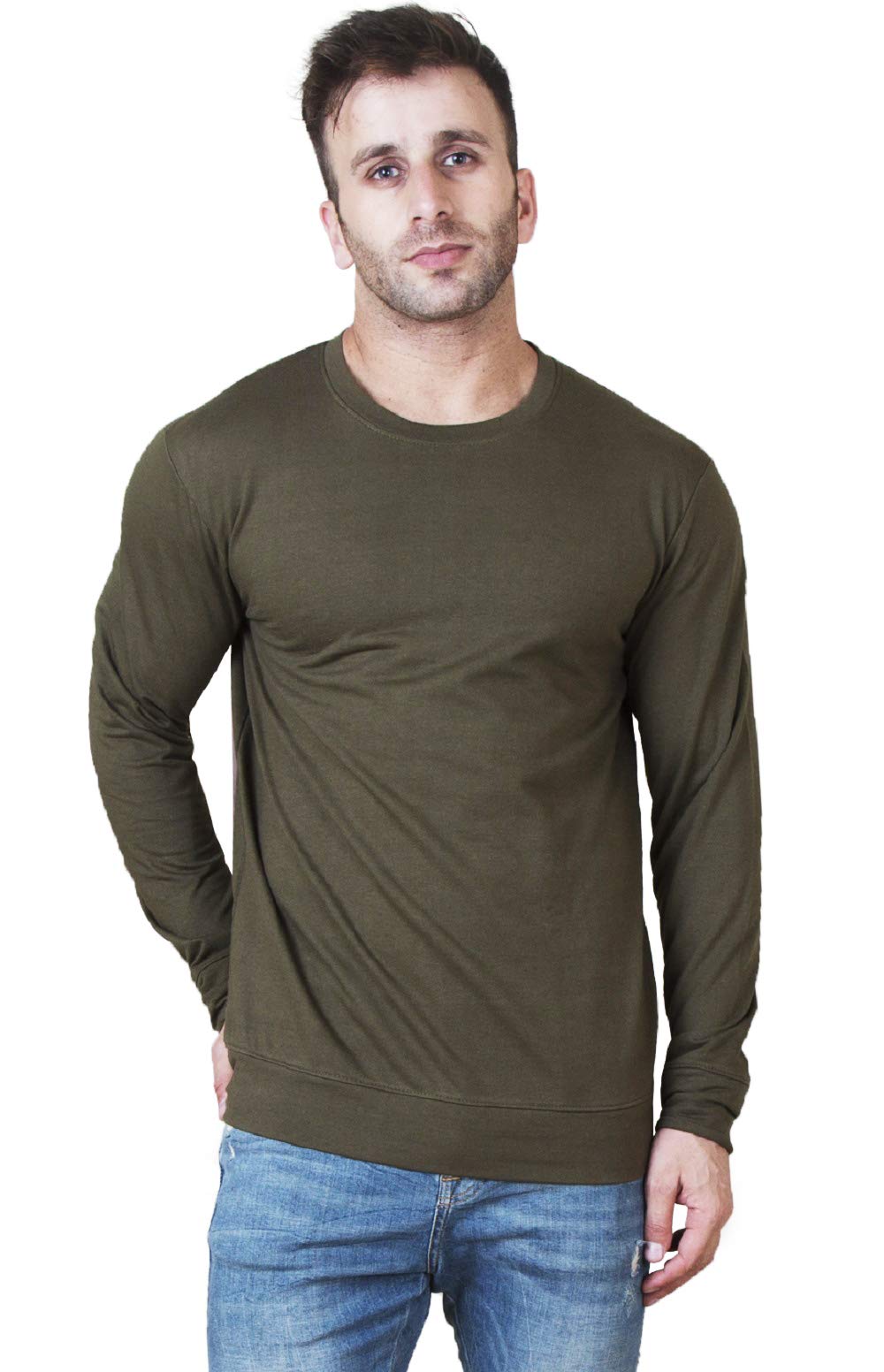 Veirdo Mens Cotton Round Neck Sweatshirt for Casual Wear