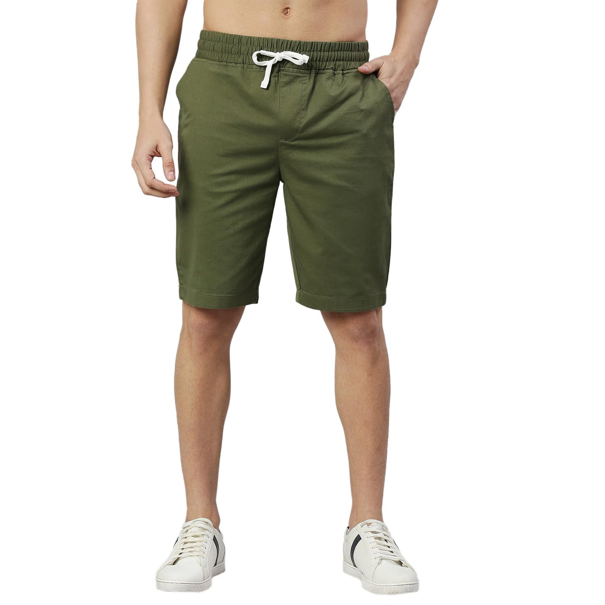 Thomas Scott Mens Solid Slim Fit Shorts Green