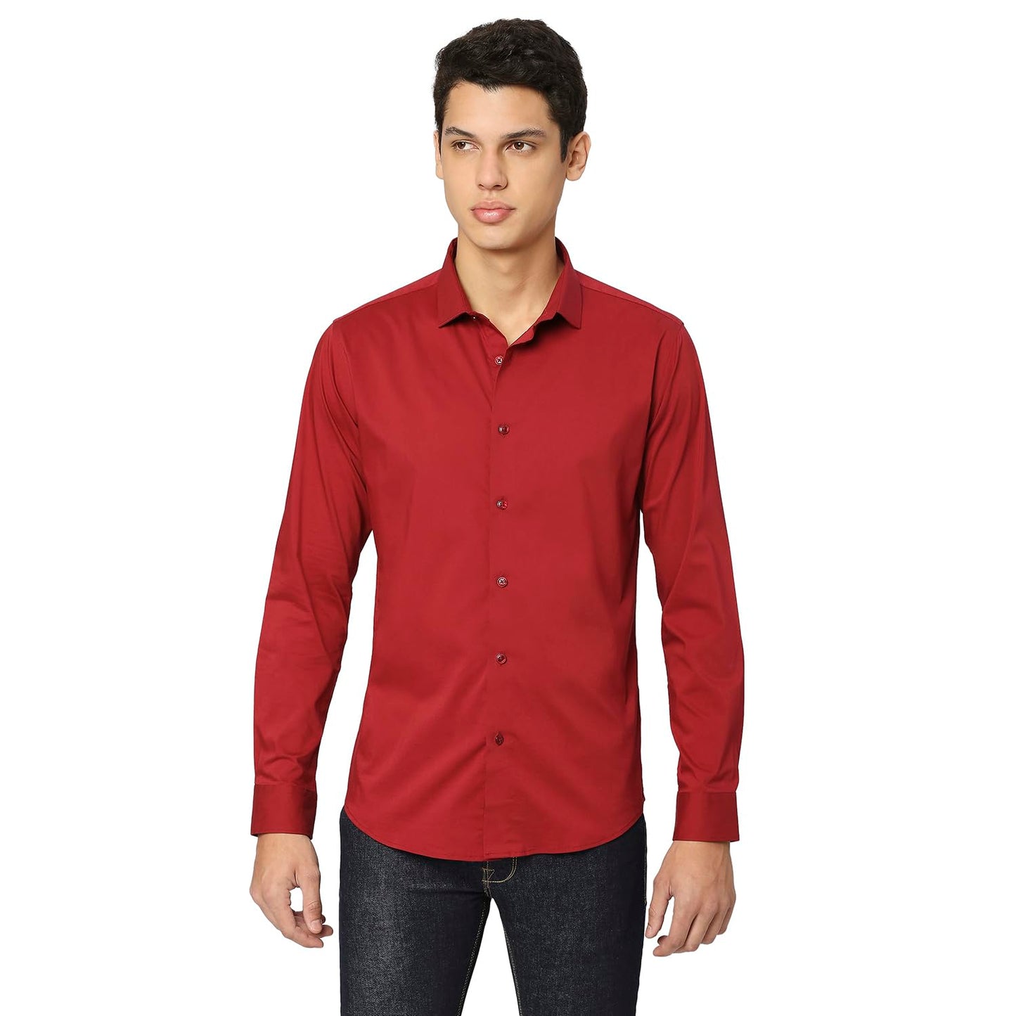 Pepe Jeans MenS Regular Fit Shirt (Pm308174299S_Burgundy