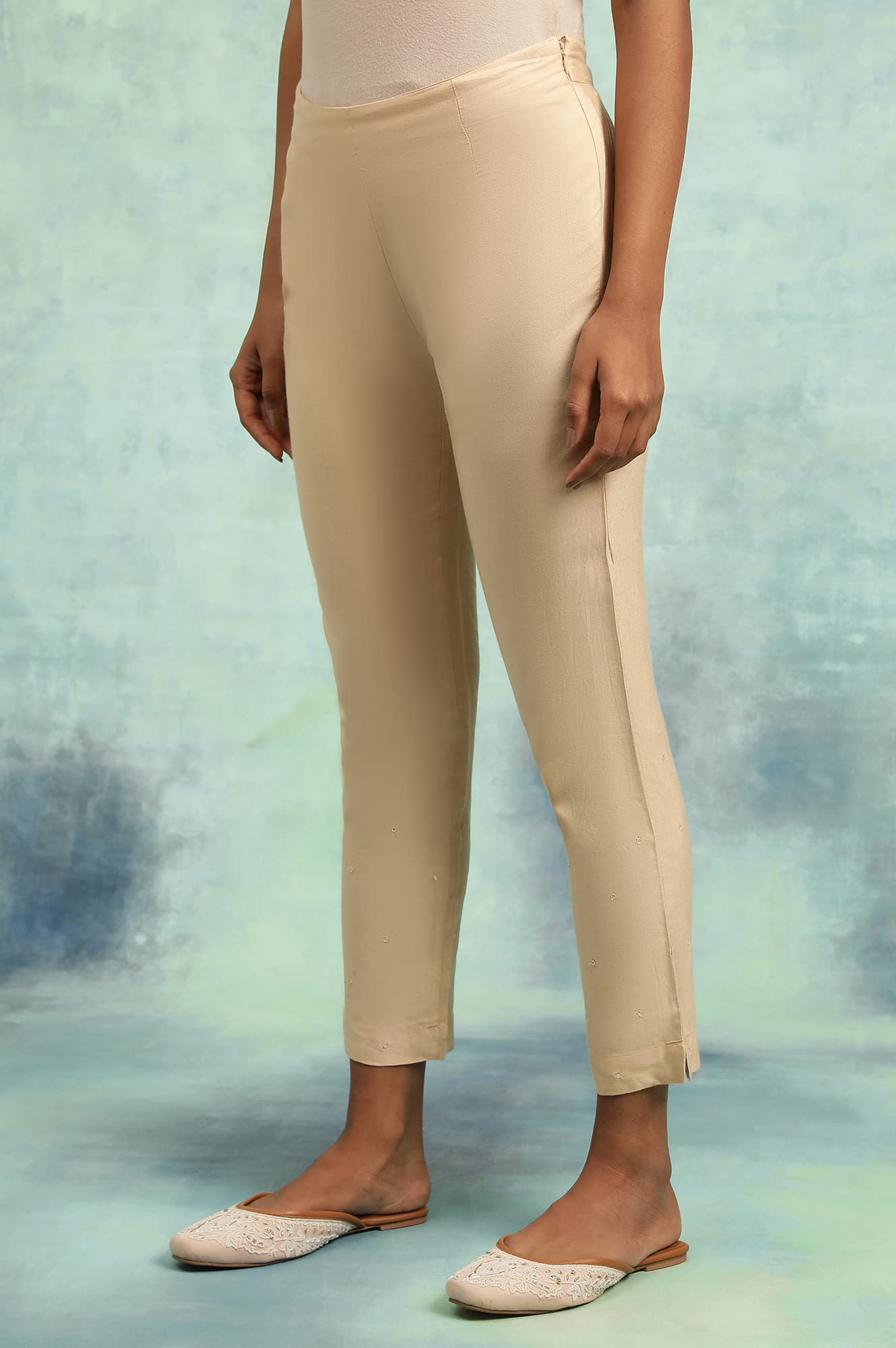 Folksong Strechable Slim Pants for Women | Trousers for Women | W for Woman
