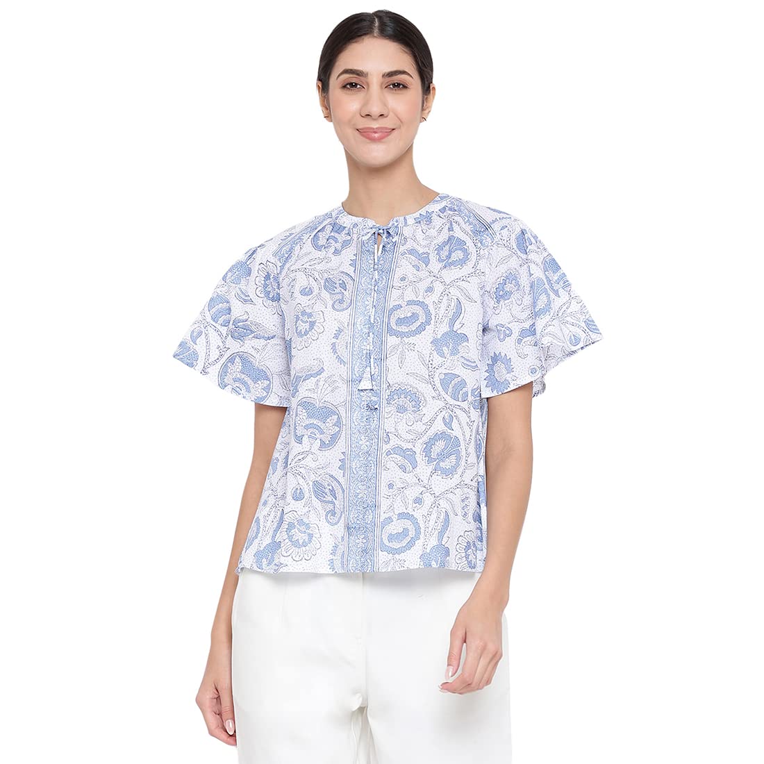 Fabindia Women Printed Regular Top Cotton_M