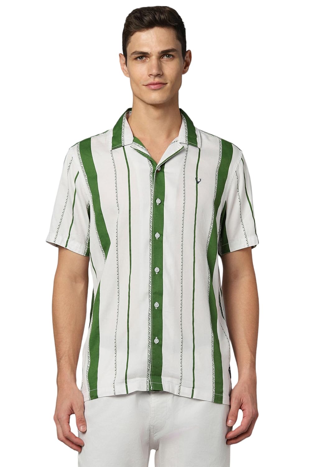 Allen Solly Men Striped Casual Half Sleeve Short Sleeve Shirt
