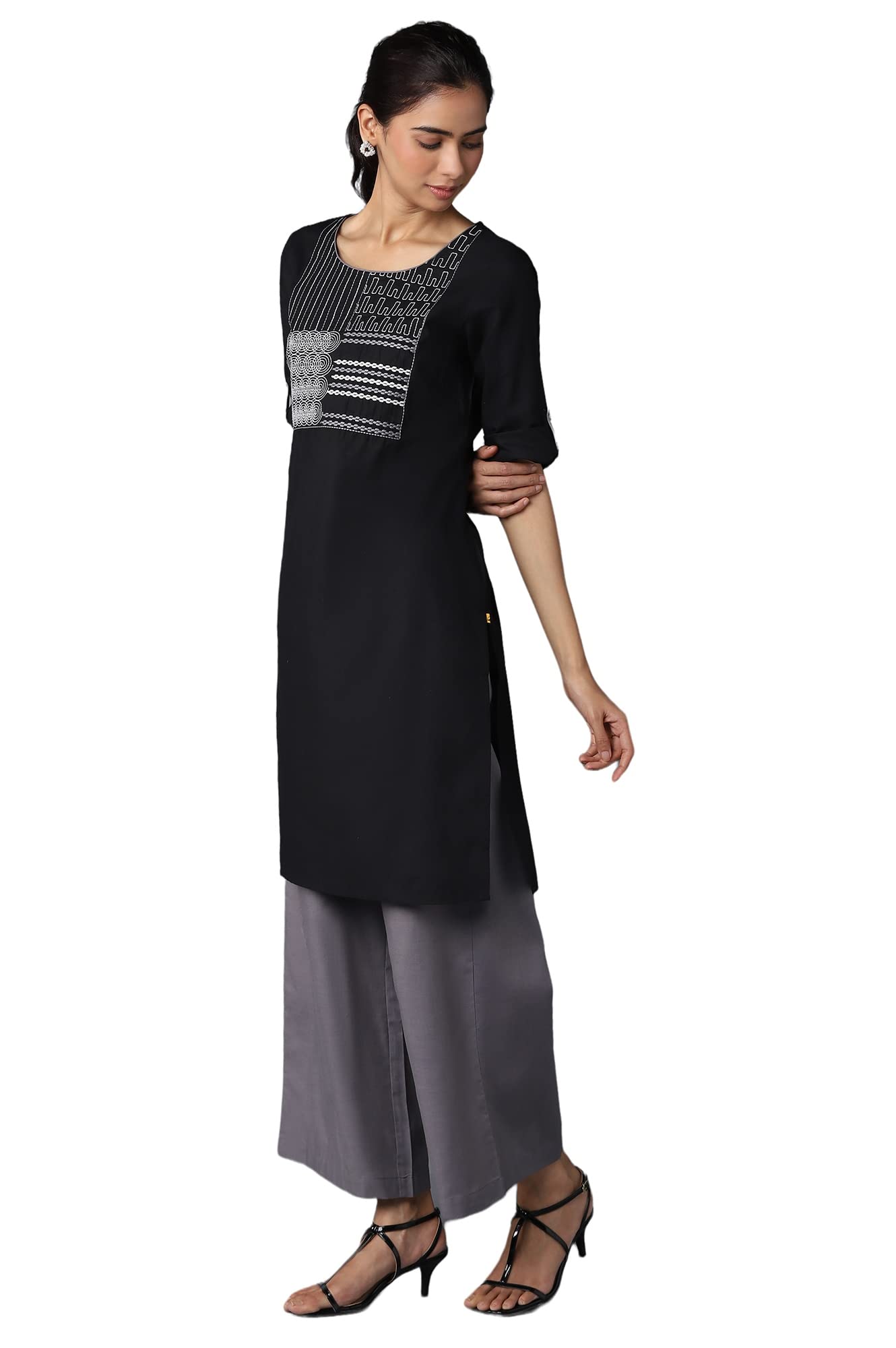 Aurelia Women's Cotton Blend Printed Regular Kurta & Palazzo