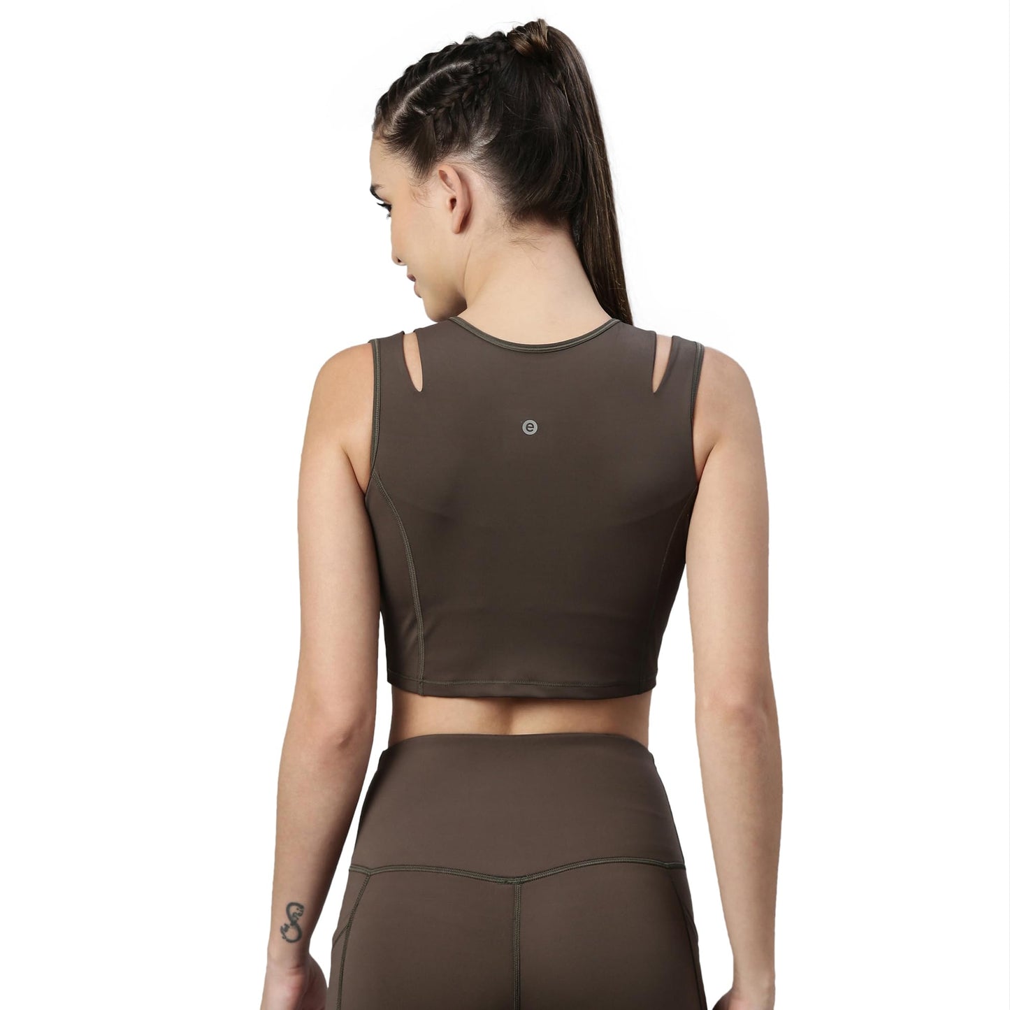 Enamor Womens Polyester Padded, With Removable Pads Wire Free Sports Bra Green