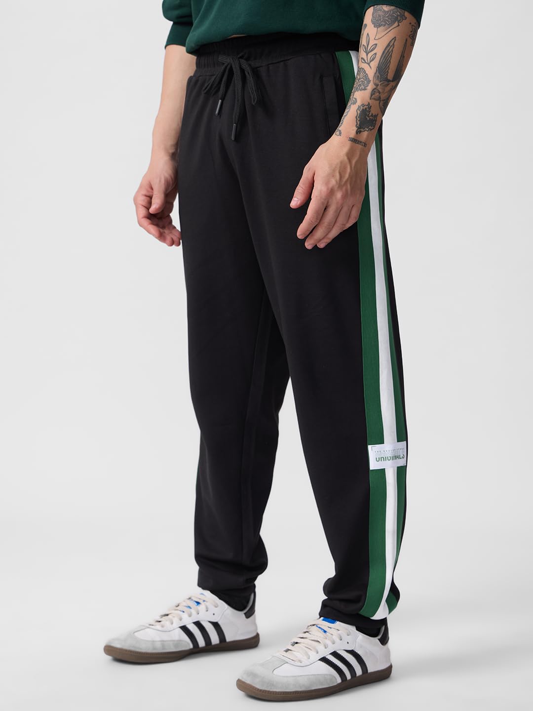 The Souled Store Velocity Men and Boys Drawstringed Black Solid Cotton Blend Oversized Joggers