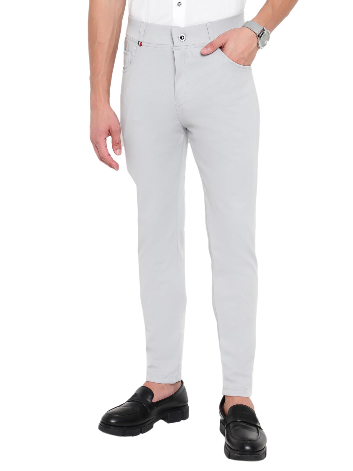 AVANOVA Regular Casual Mens Formal Trouser Pant 120_Light Grey