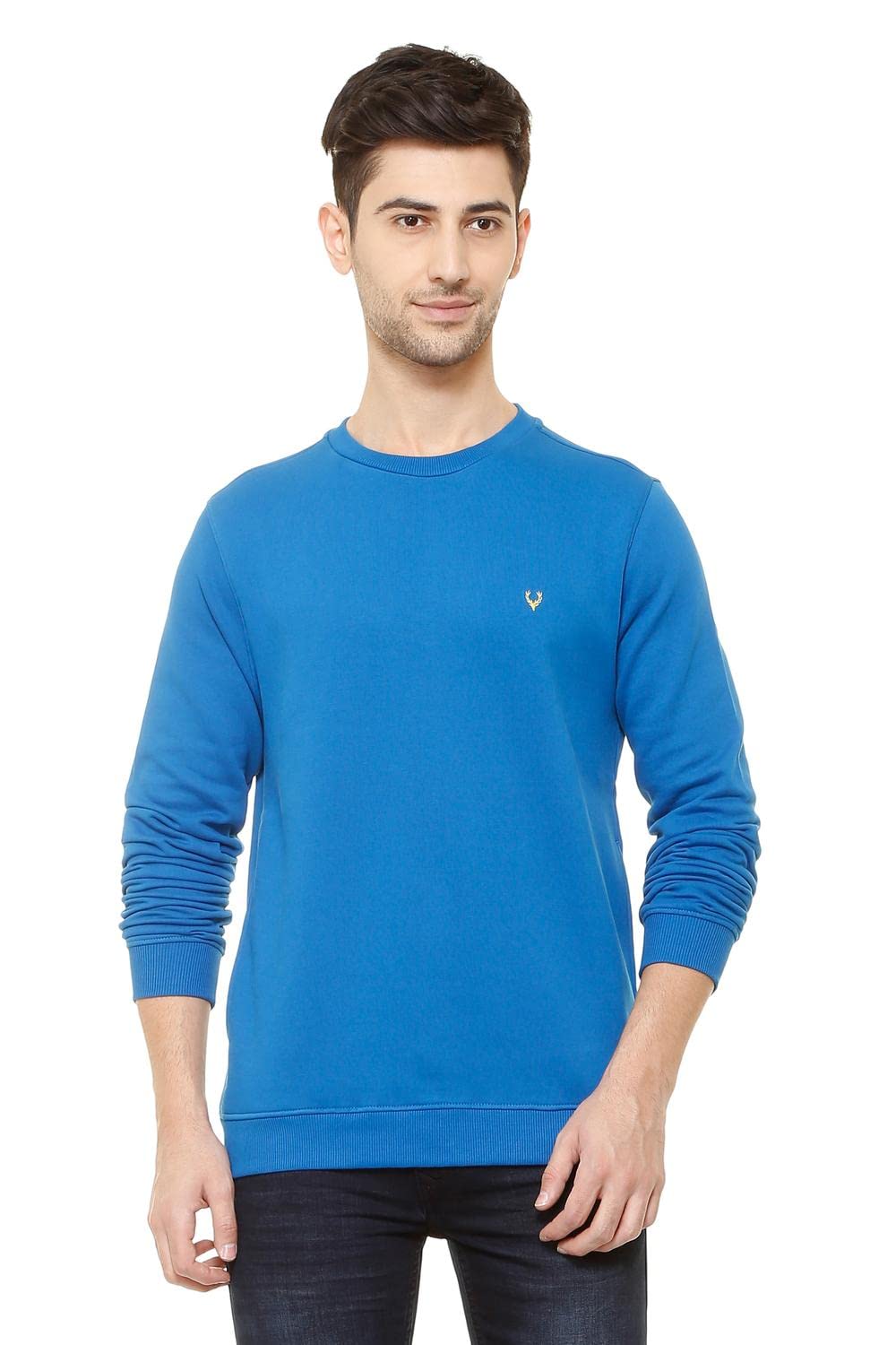 Allen Solly Men Solid Cotton Round Neck Crew Neck T-Shirt