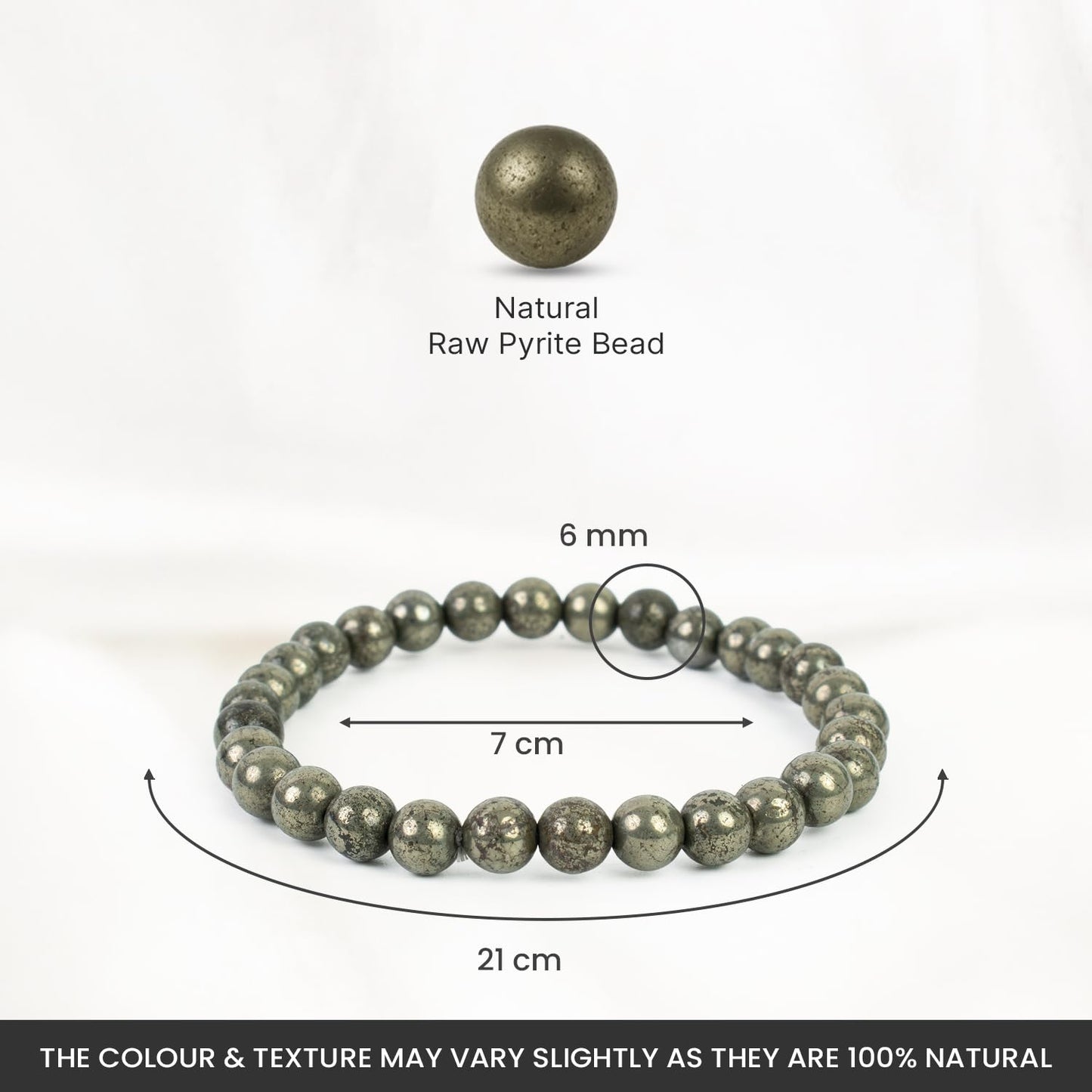 Astrotalk Raw Pyrite Bracelet for Women (6mm Beads) | Pyrite Stone for Wealth, Prosperity & Good Luck | Boosts Confidence, Focus & Motivation | Hand Bracelet for Women | Gift for Woman