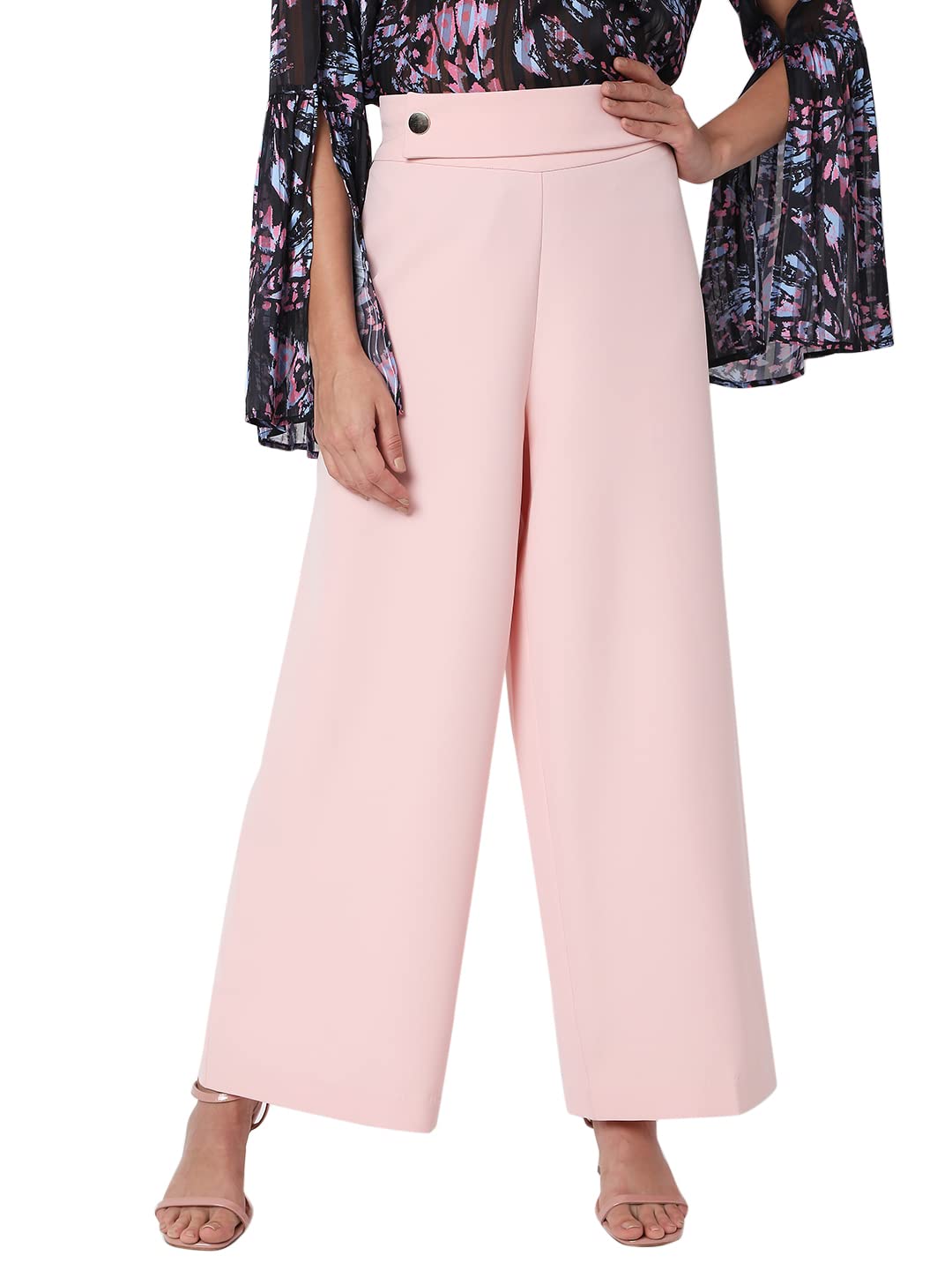 Vero Moda Wide Leg Trouser (299551401_Silver Pink_Xs)