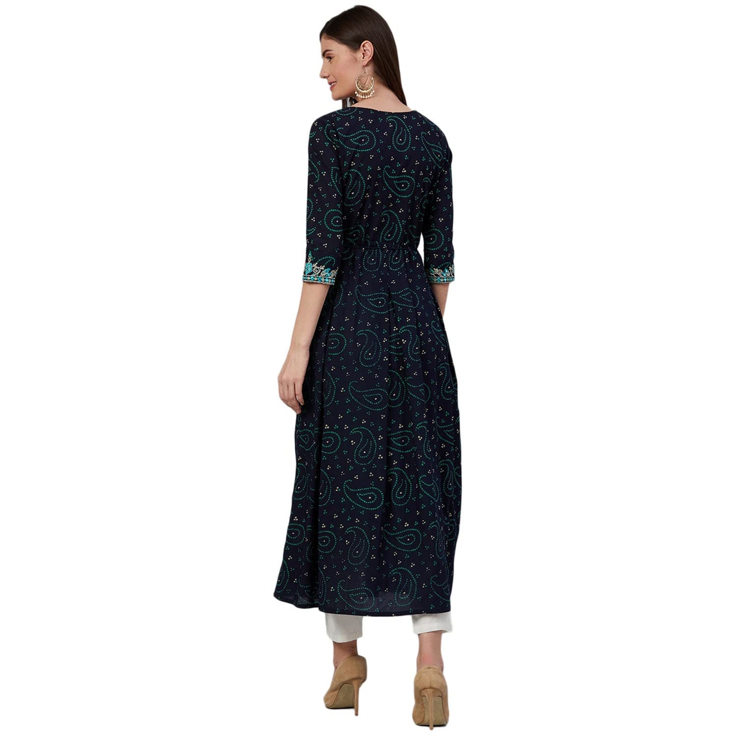 anubhutee Women's Viscose Rayon Flared Work Kurta Belt | Pack of 1