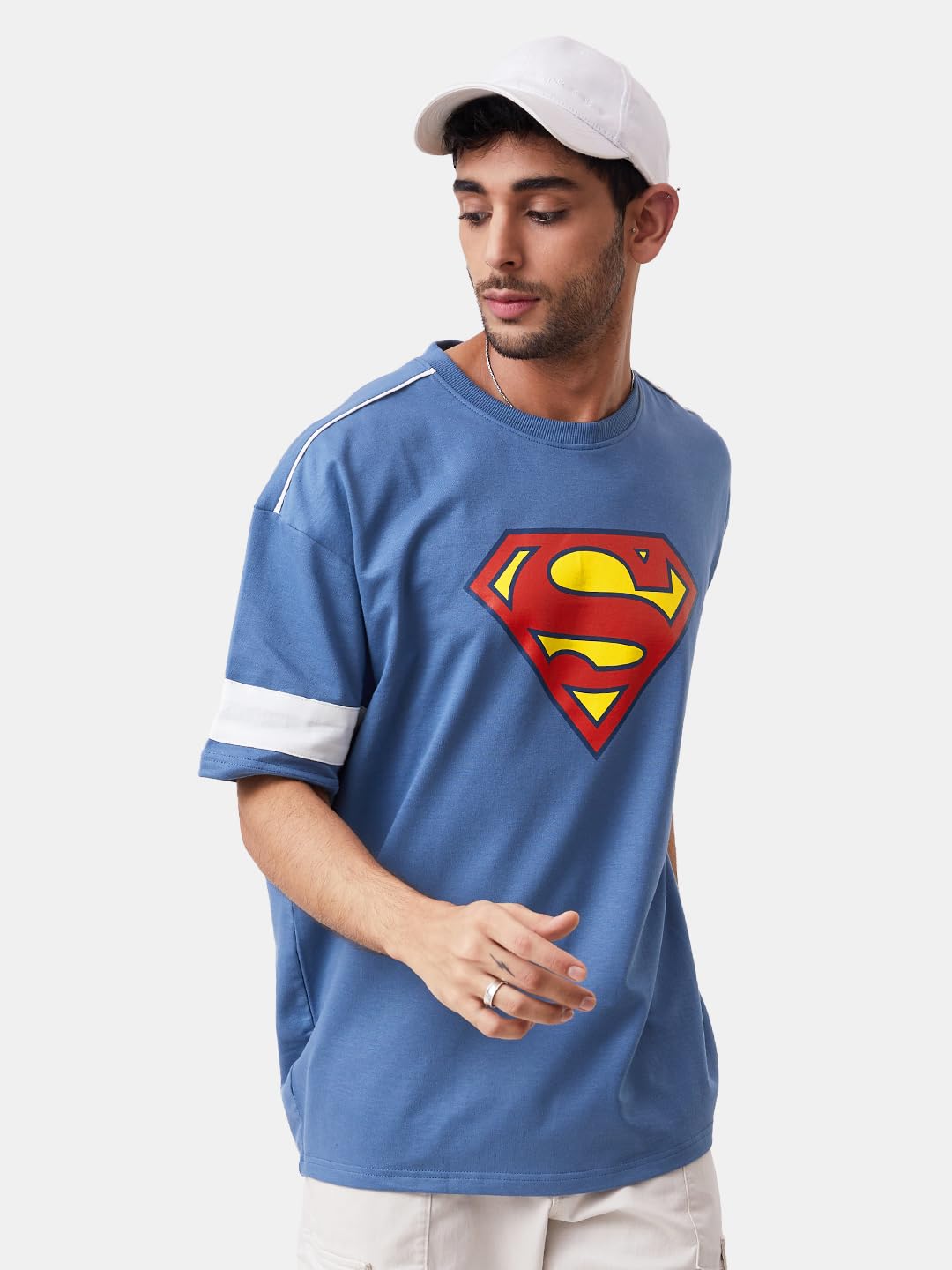 The Souled Store|Official Superman: Classic Mens and Boys T-Shirts|Half Sleeve|Loose fit Graphic Printed| 80% Cotton 20% Polyest