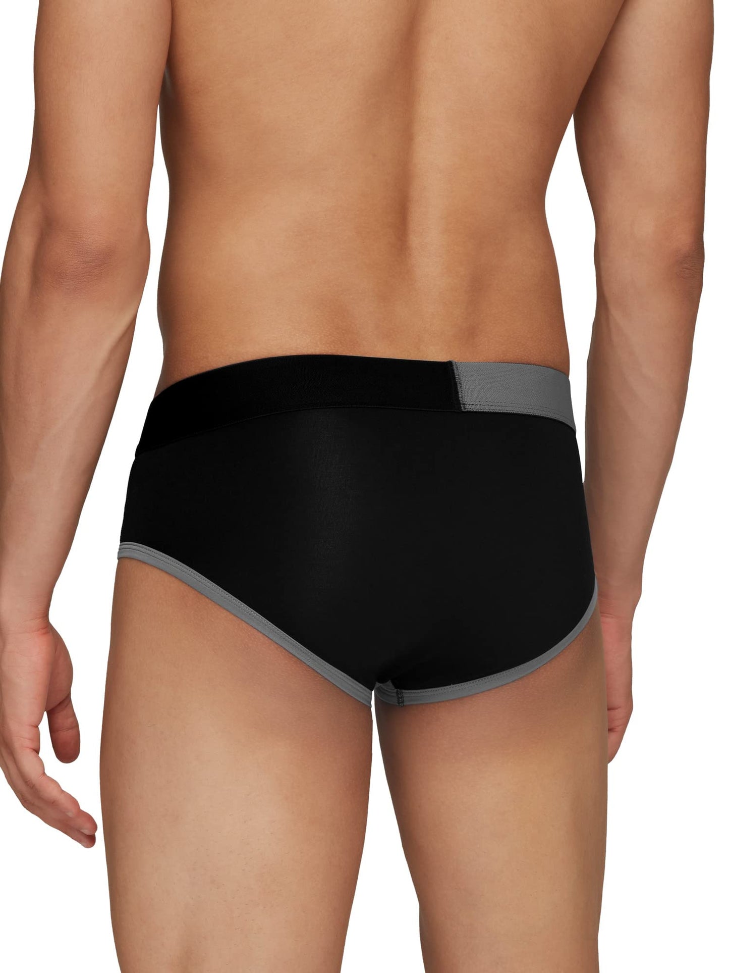 XYXX Mens Underwear Dualist IntelliSoft Antimicrobial Micro Modal Brief Pack of 3 (Black Iris & Black;Navigate & Black Iris;Lim