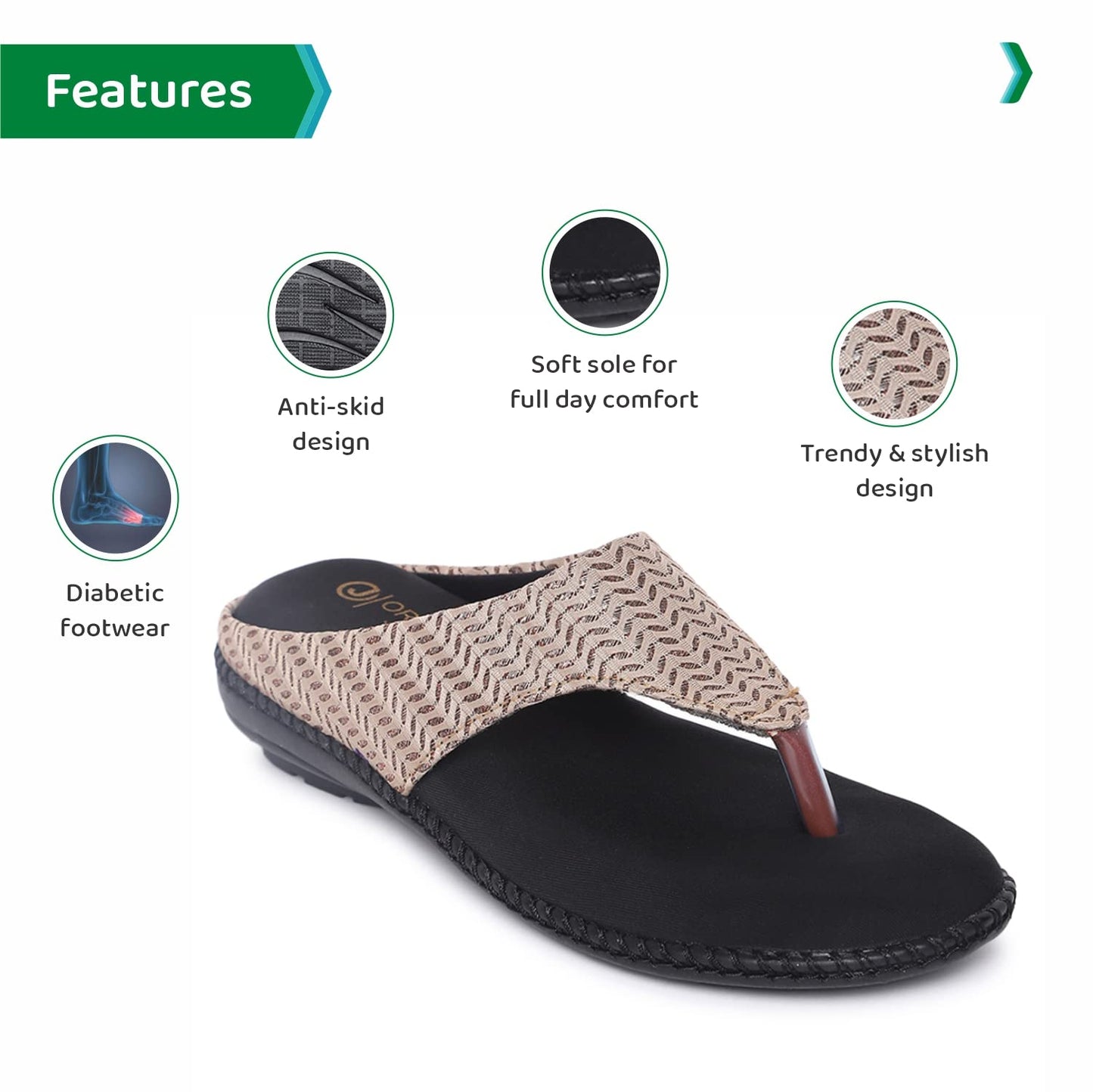 Ortho Joy Extra-Soft Doctor Slippers For Women (Brown)