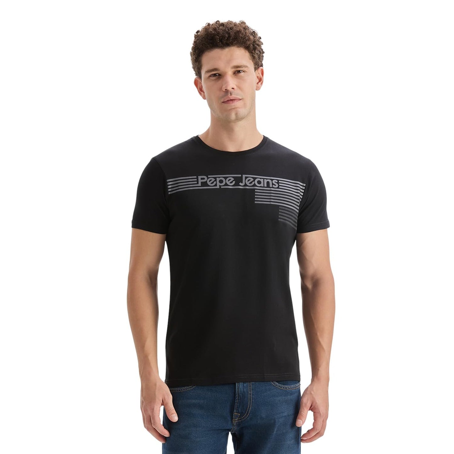 Men'S Black Graphic Print T-Shirt