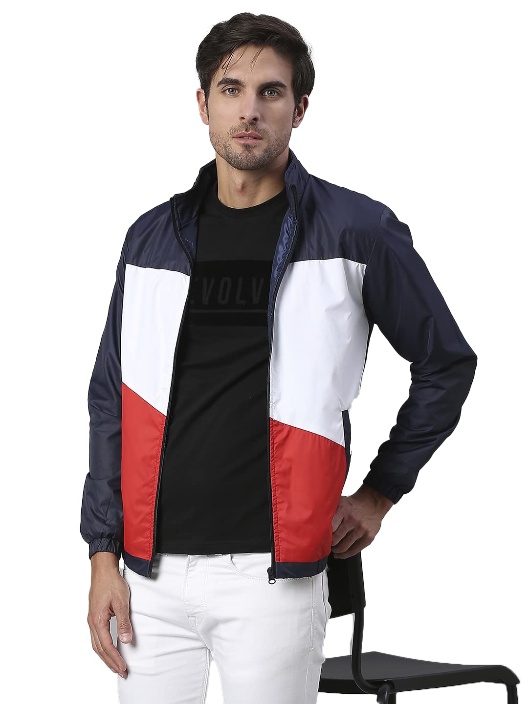 Dennis Lingo Polyester Regular Fit Full Sleeves MenS Color Block Shell Jacket With 2 Pockets - Lightweight Casual Winterwear Fo