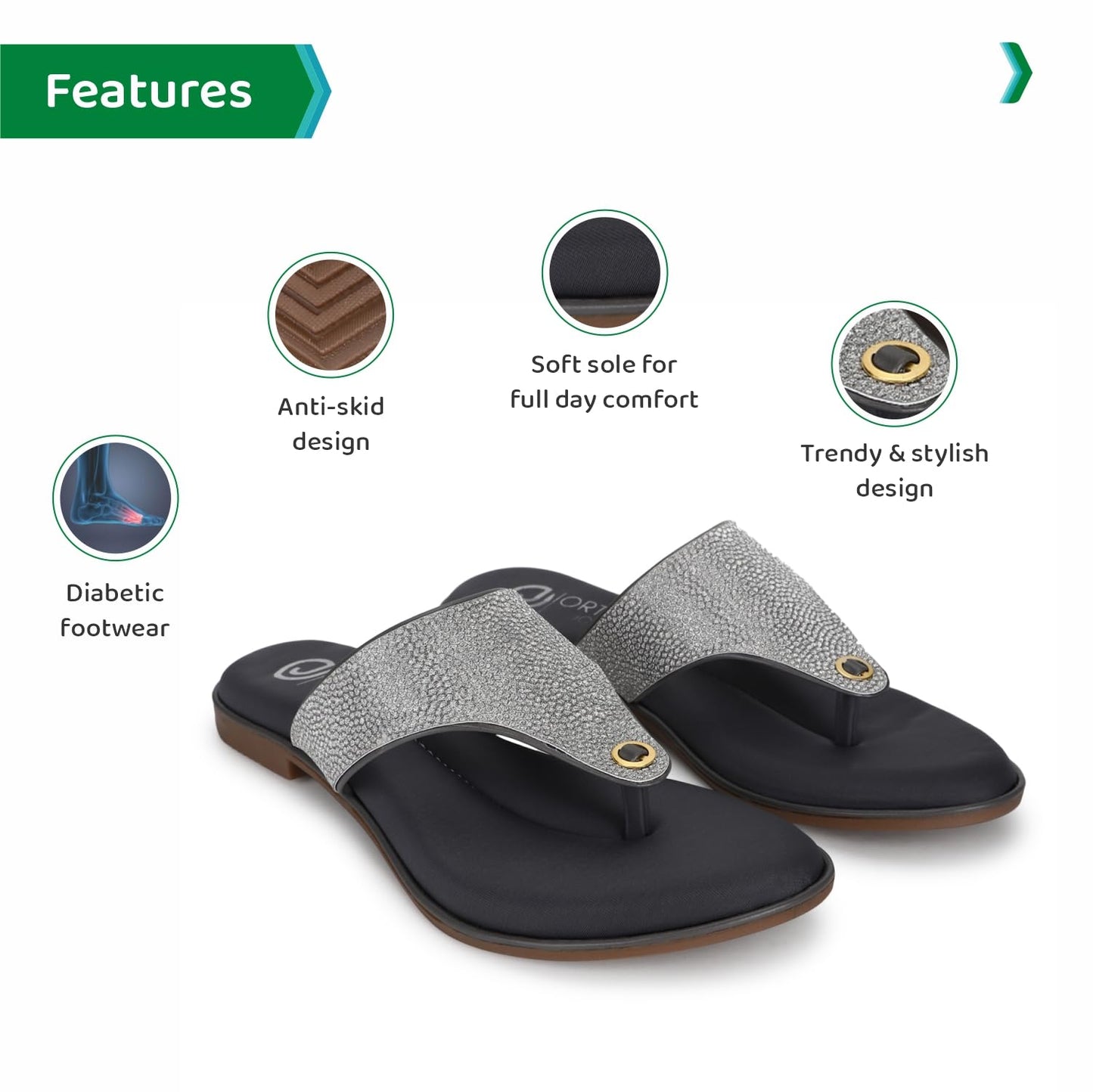 Ortho Joy Doctor Fancy Slipper For Women || Orthopedic WomenS Slipper || Fancy Slippers For Women