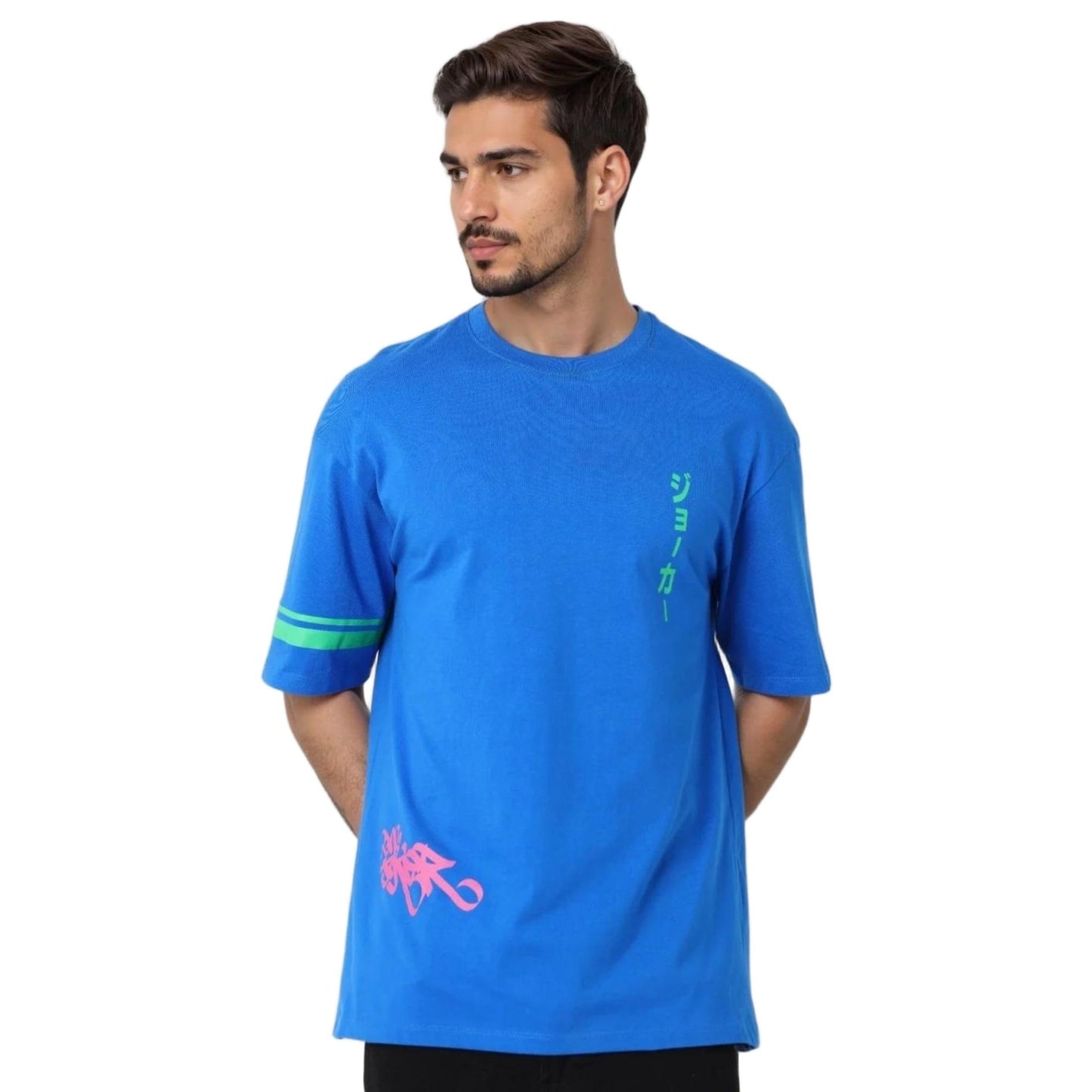 The Indian Garage Co Mens Warner Bros. Collection Boxy Fit Joker Crew Neck T-Shirt