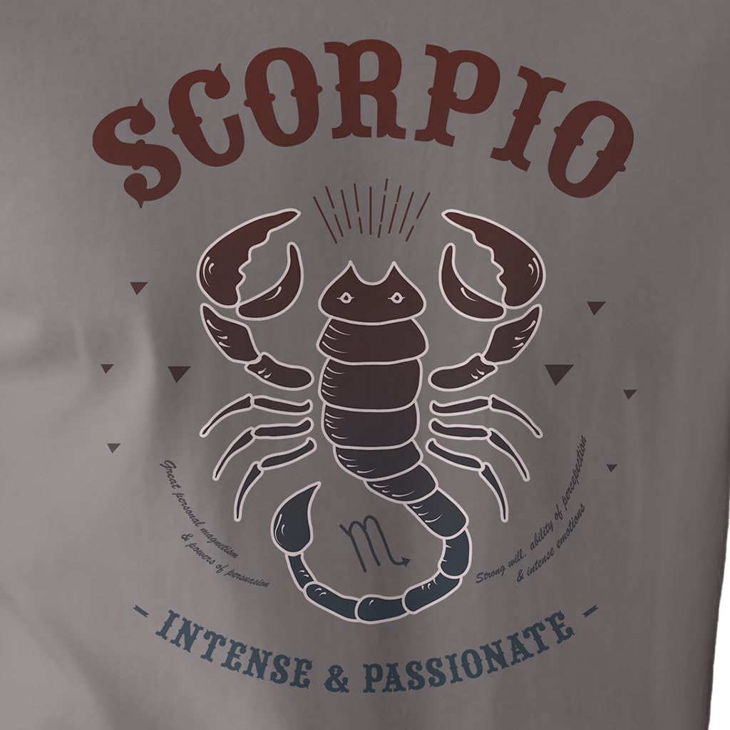 Peppyzone Mens Regular Fit T-Shirt (PZ-ZodiacScorpio6010_Grey