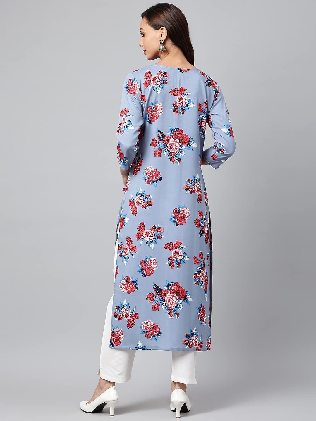 GoSriKi Women's Crepe Straight Printed Kurta (Sanju-GO)