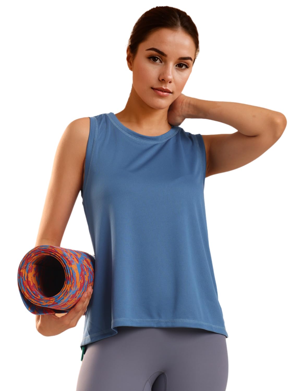 PUMPD Womens Solid Athletic Fit T-Shirt (PUMSS23WTK-004_Shadow Blue