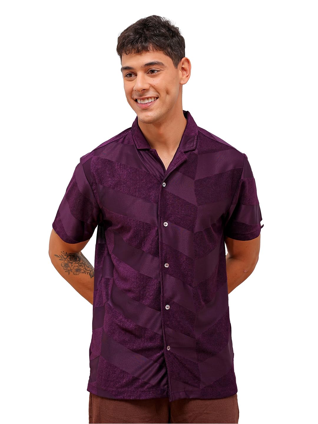 The Indian Garage Co Mens Slim Fit Shirt (1223-SHTKRS-05-01_Plum