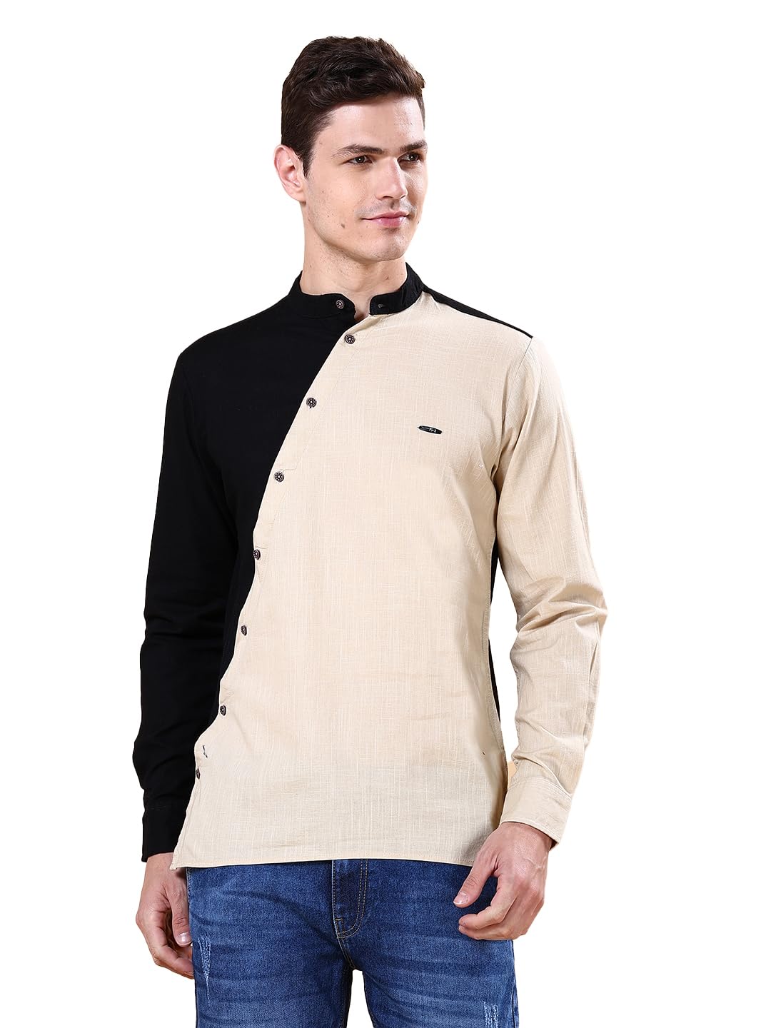 The Indian Garage Co Mens Cotton Slim Henley Shirt