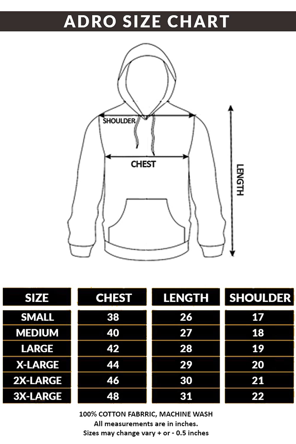 ADRO Men's Cotton Neck Hooded Sweatshirt (H22-M-INV-NB_Navy)
