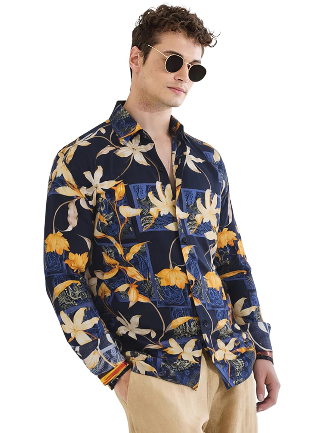 Pinkmint Men Printed Cambric Cotton Shirt |Stylish Designer| Lightweight Summer Wear| Regular Fit Shirt for Men (Available in Pl