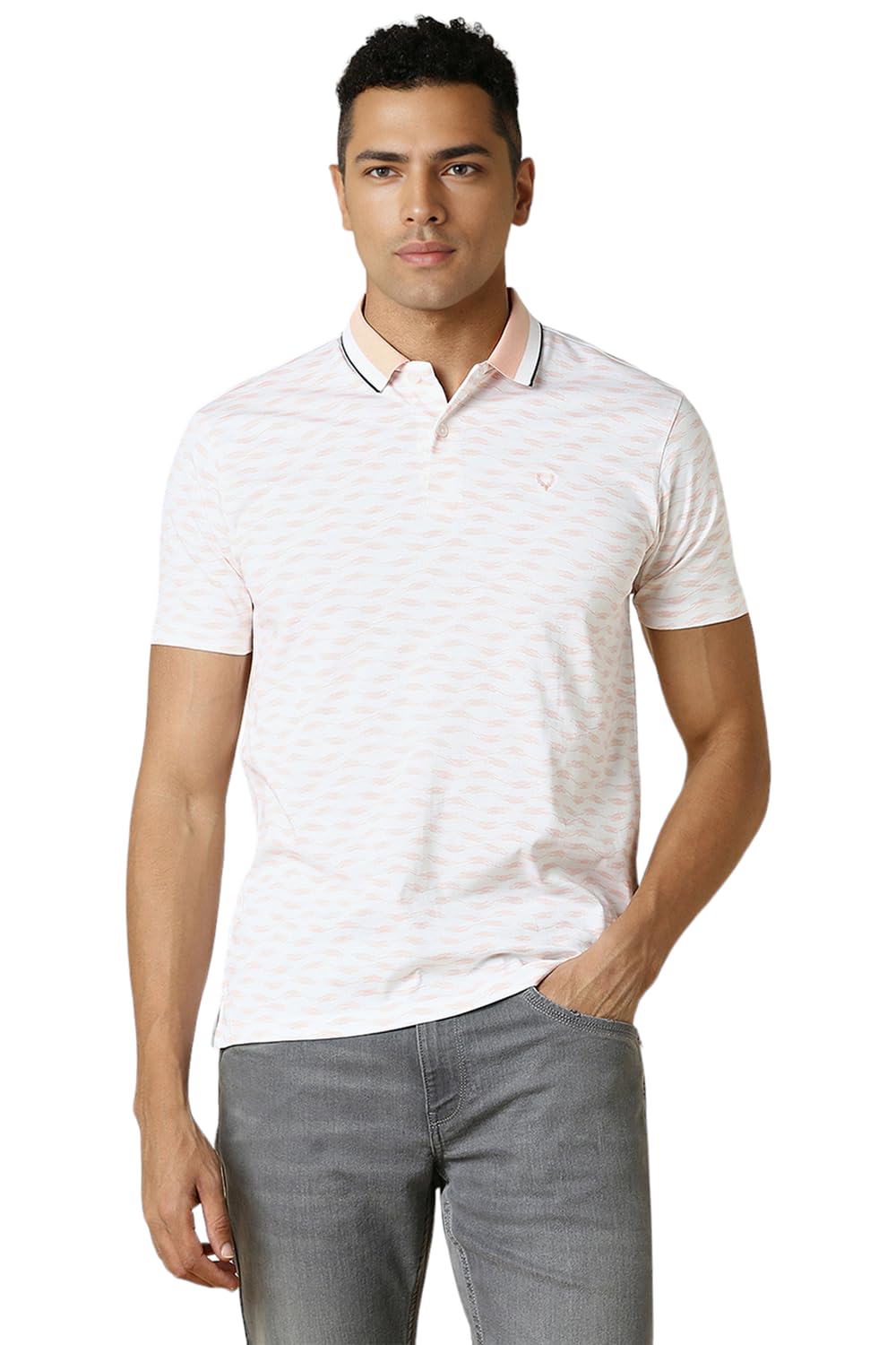 Allen Solly Men Regular Fit Printed Cotton Polo Neck Polo Shirt