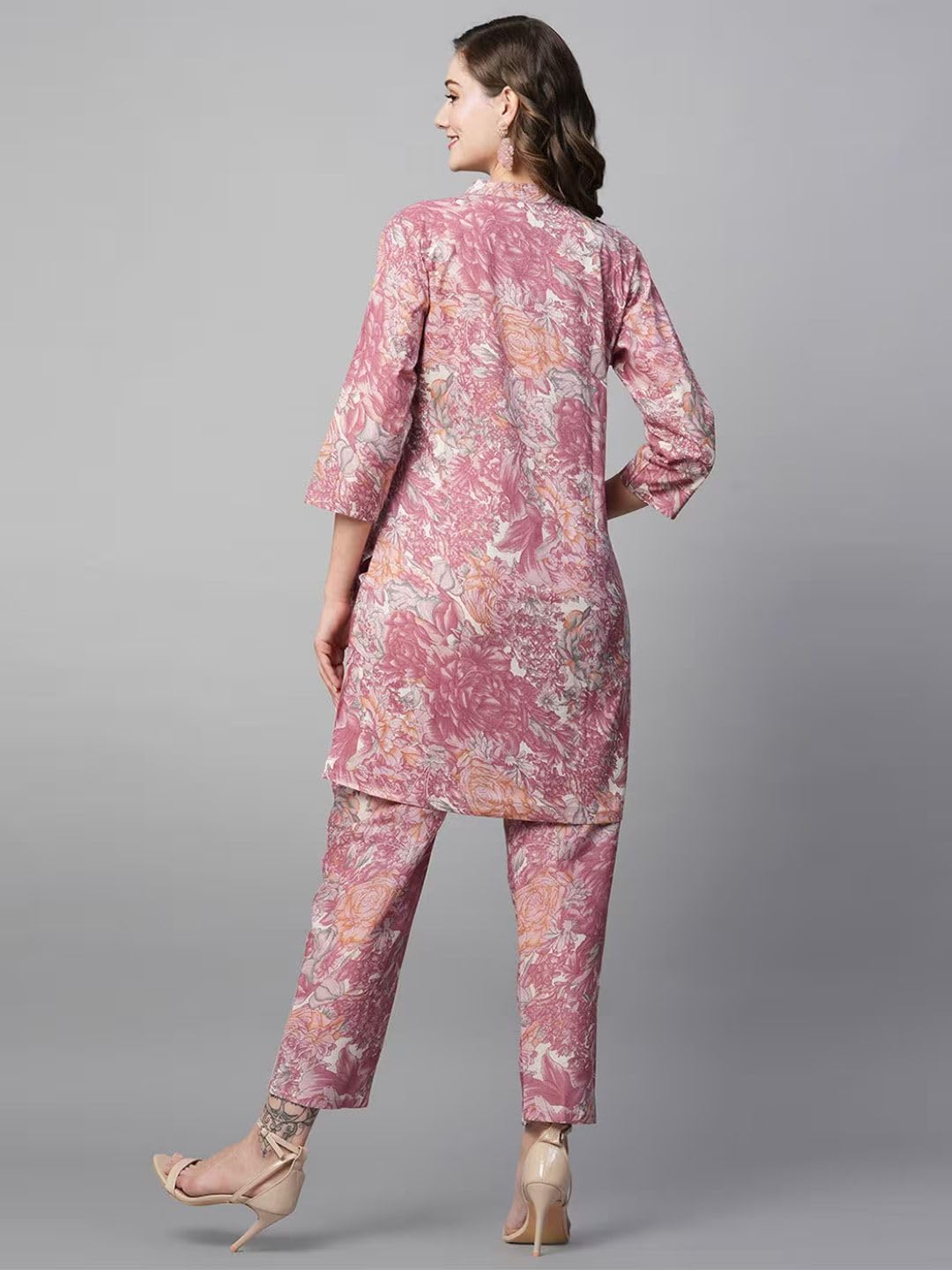 rytras Women Cotton Printed Straight Kurta and Pant Set
