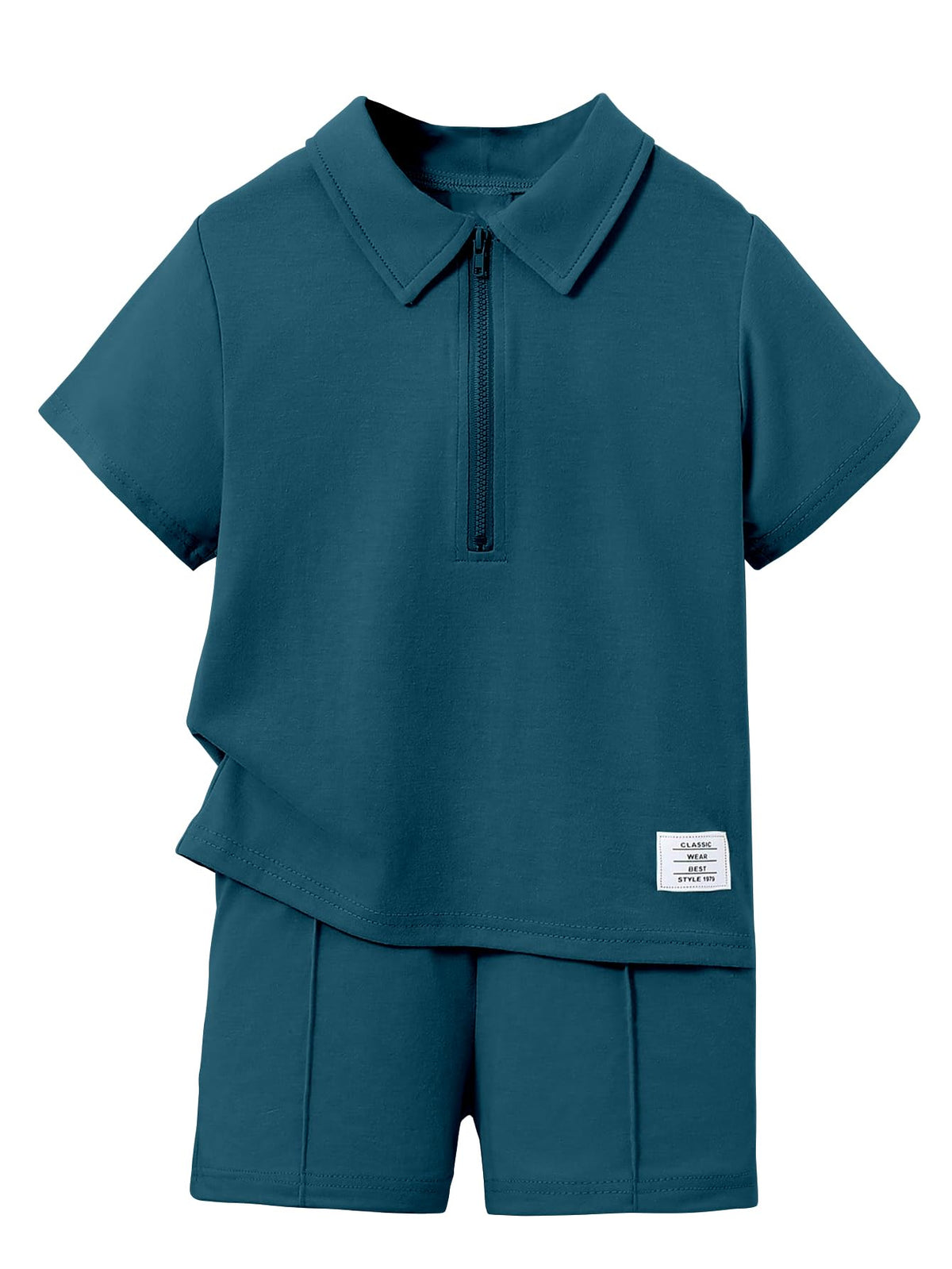AVANOVA Boys Indigo Blue Polo Collar Short Sleeve T-Shirt & Shorts Set | Summer 2 Piece Outfit | Casual Sportswear for Kids | So