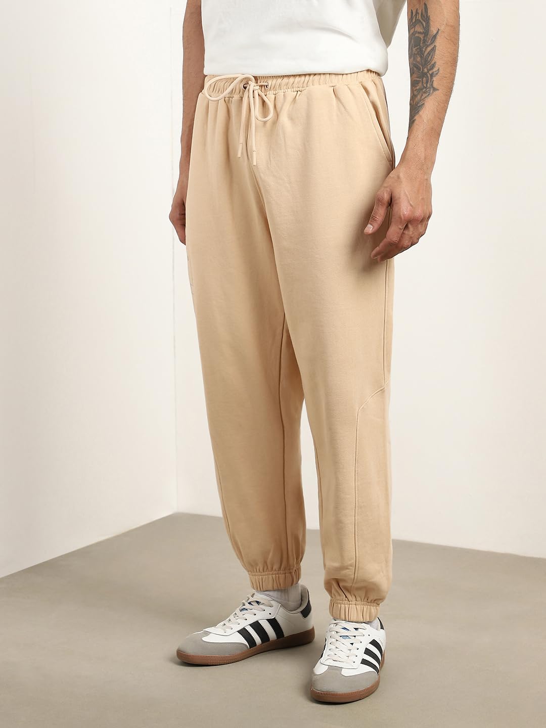 Nobero MenS Loose Sweatpants (1M-Bwjg-R0171_Pebble