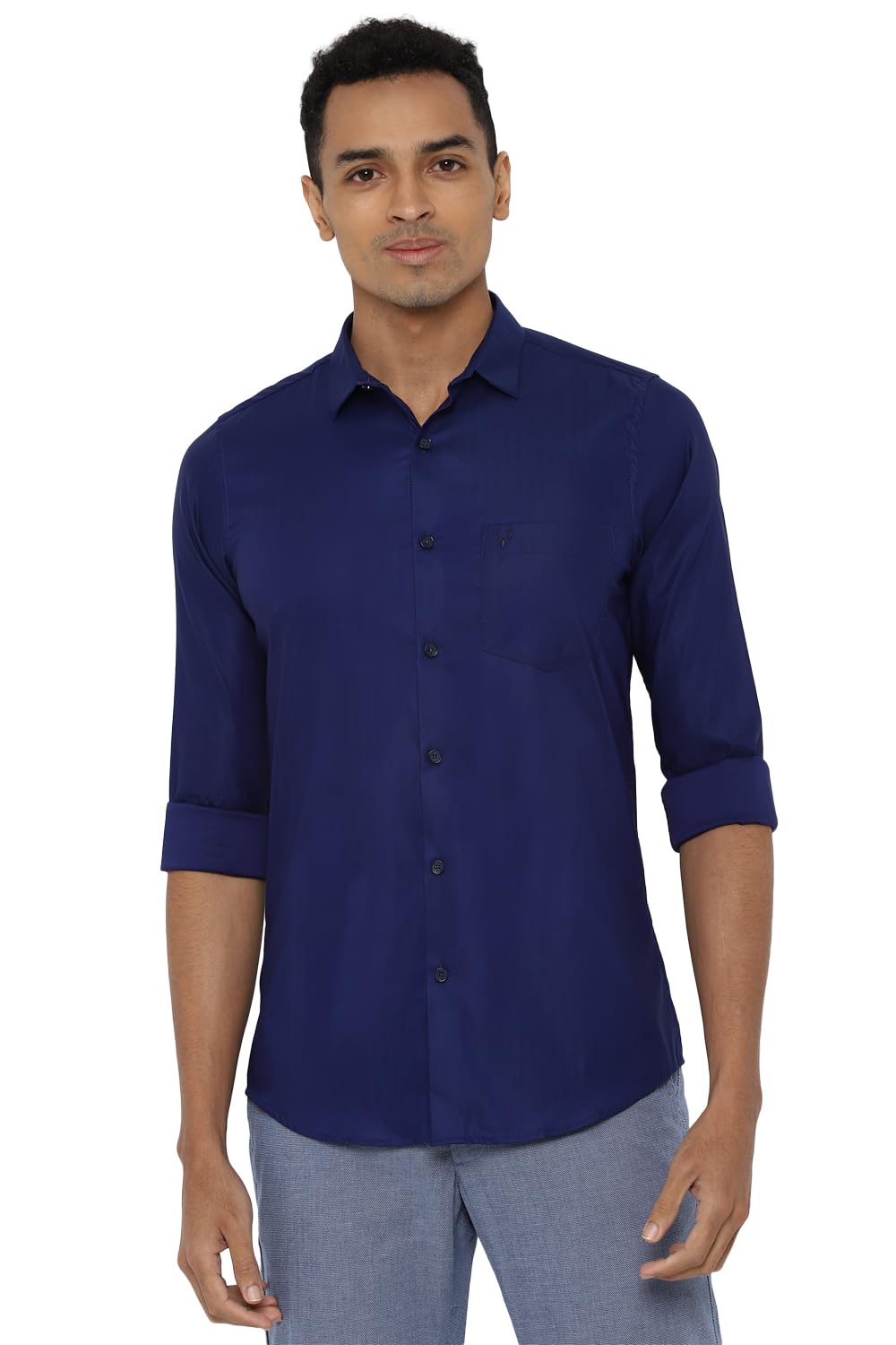 Allen Solly Men Slim Fit Solid Casual Cotton Full Sleeve Shirt