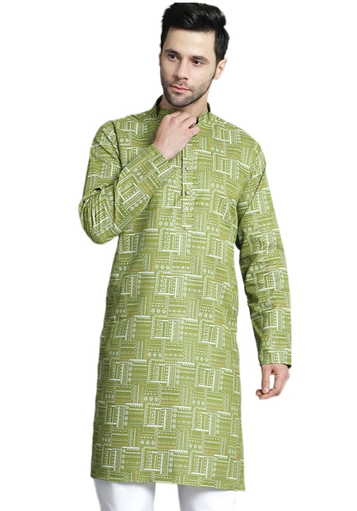Jompers Mens Printed Kurta