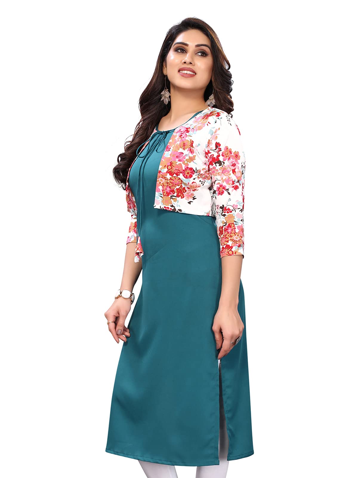 Sanisa Women's Kurta with Attached Jacket