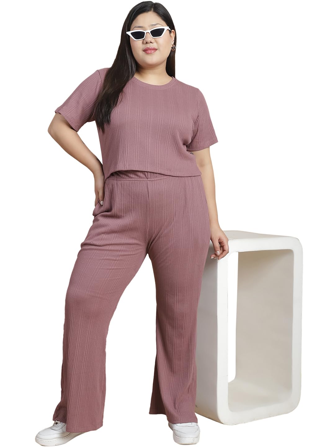 Rigo Plus Size Co-Ord Set For Women | Round Neck, Slim Fit Tracksuit Co-Ords Set For Women | Stylish Dresses For Women | Casual