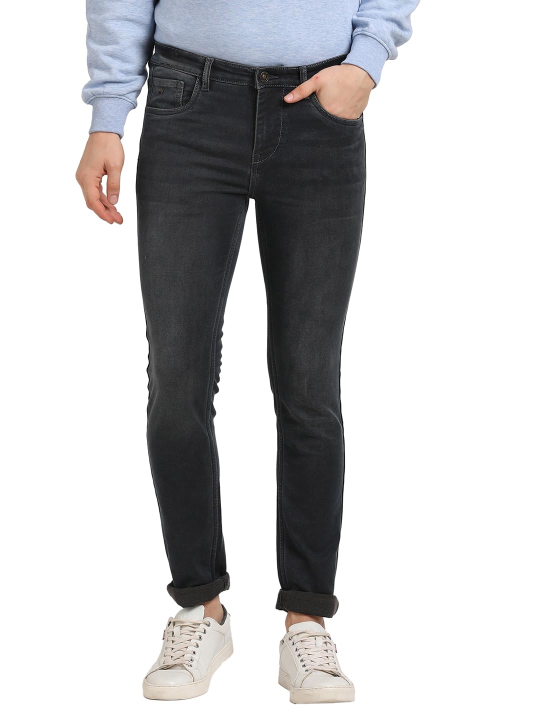 Turtle Men Cotton Stretch Narrow Fit Dark Grey Jeans