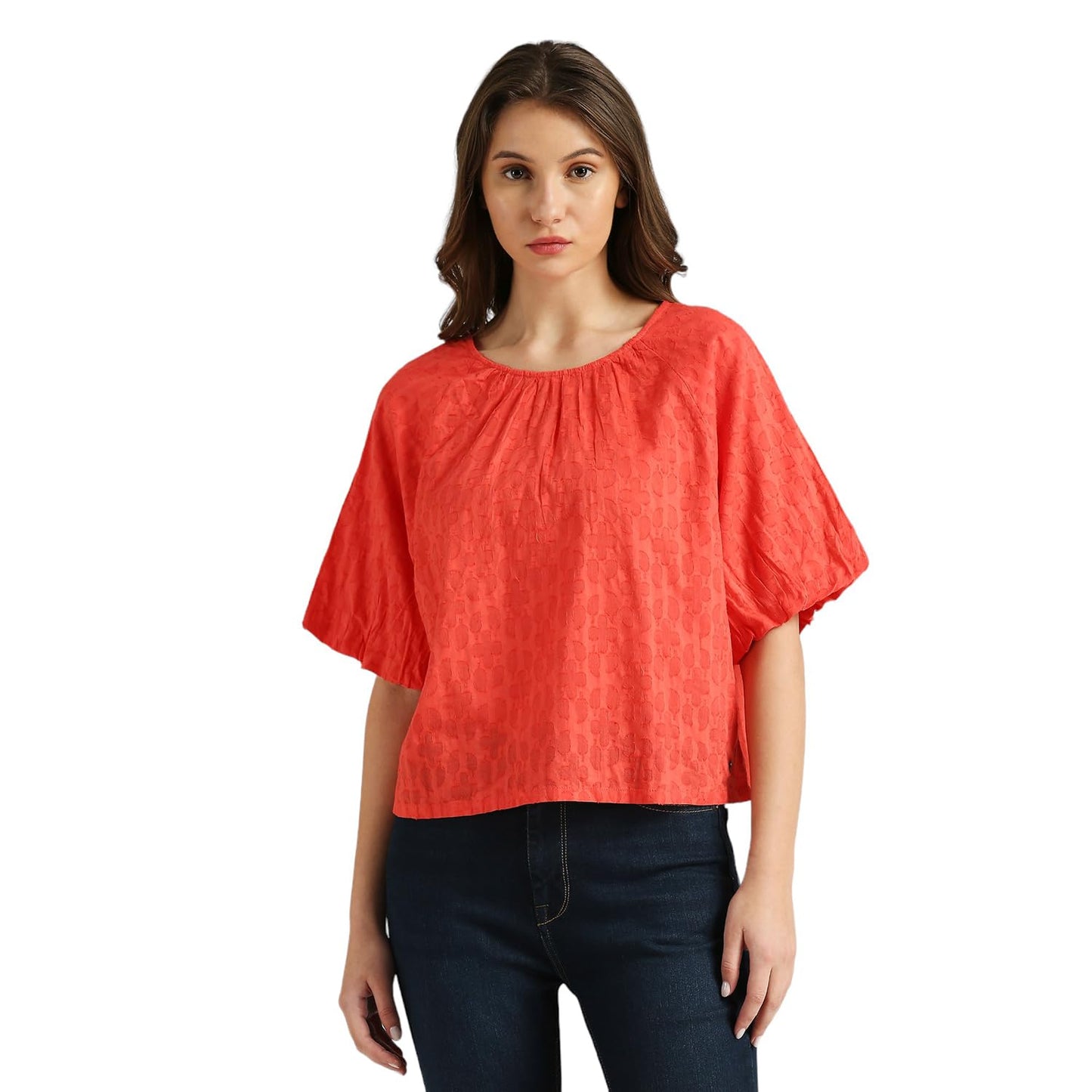Veronica Madagascar Blouse In Clip Jacquard Floral Self Design Fabric
